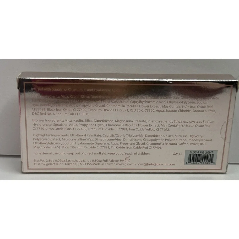 Girlactik Blush Me & Glow Face Palette LIGHT Trio 8.4 g / 0.30 oz NEW